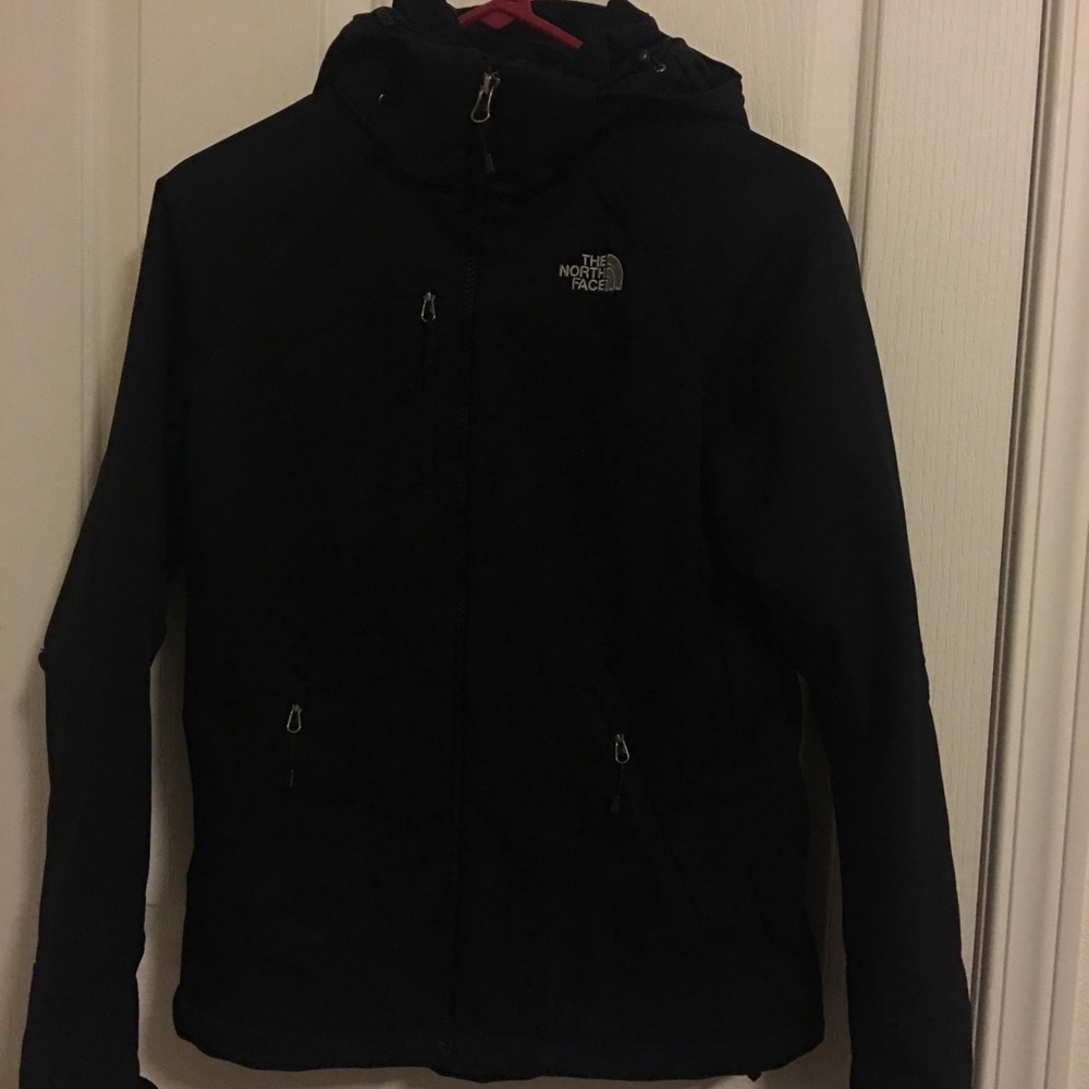 North face black jacket with hood XS